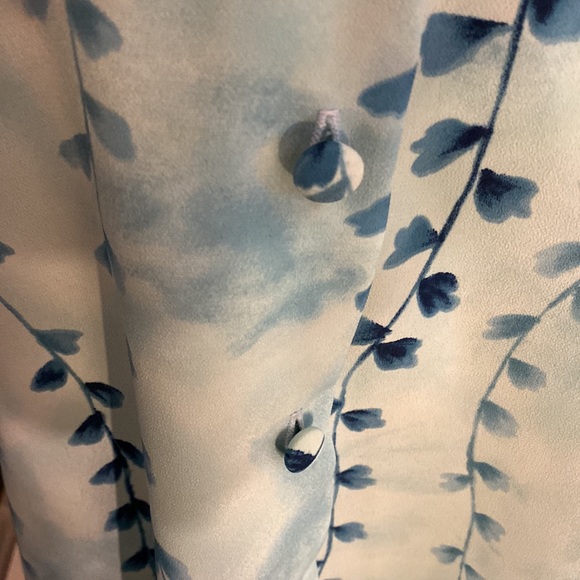 Vintage Fitting Image Floral top size 18/20 shoulder pads & cloth covered button - Picture 2 of 10